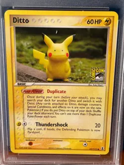 Pokemon Delta Species Ditto (Pikachu) Comic Con 63/113 Promo - Vintage PSA 5 - Image 2