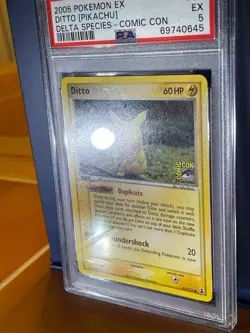 Pokemon Delta Species Ditto (Pikachu) Comic Con 63/113 Promo - Vintage PSA 5 - Image 3