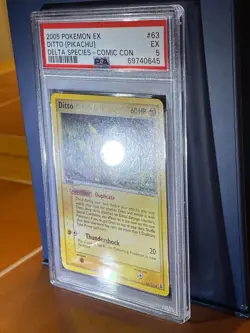 Pokemon Delta Species Ditto (Pikachu) Comic Con 63/113 Promo - Vintage PSA 5 - Image 4