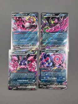 Pokemon Fezandipiti ex Okidogi, Munkidori, Pecharunt Set of 4 Shrouded Fable - Image 1
