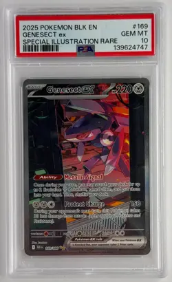 Genesect Ex PSA 10 2025 Pokemon BLK EN Special Illustration Rare 169/086 - Image 1