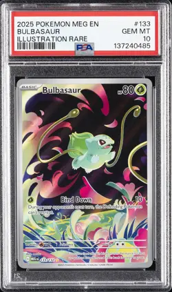 2025 POKEMON MEG EN-MEGA EVOLUTION ILLUSTRATION RARE #133 BULBASAUR PSA 10 - Image 1