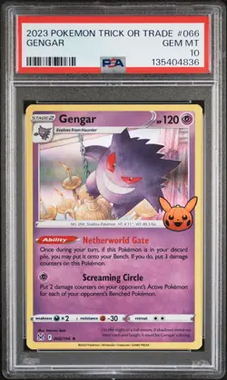 2023 POKEMON TRICK OR TRADE #066 GENGAR PSA 10 - Image 1
