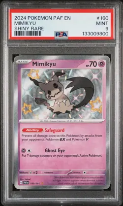 2024 POKEMON PAF EN-PALDEAN FATES SHINY RARE #160 MIMIKYU PSA 9 - Image 1
