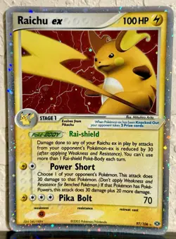 2005 Pokemon Ex Emerald 97/106 Raichu EX Holo - Image 1