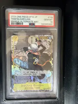 One Piece Trafalgar Law OP10-119 JP Manga Alt Art PSA 10 GEM MT Japanese - Image 1