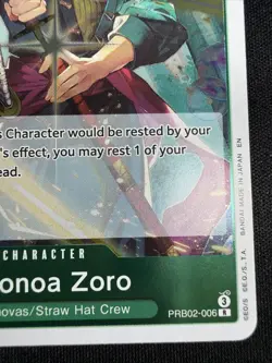 One Piece TCG The Best Vol. 2 PRB-02 - Roronoa Zoro R PRB02-006 - English NM - Image 4