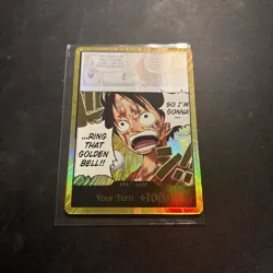 One Piece TCG GOLD Don!! Ring That Golden Bell Gold Foil Monkey D. Luffy OP15 - Image 1