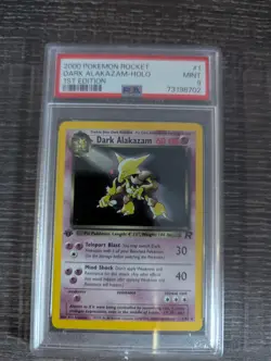 2000 POKEMON TEAM ROCKET 1ST EDITION #1/82 DARK ALAKAZAM HOLO PSA 9 - Image 1
