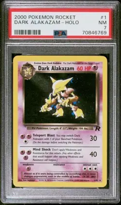 Dark ALAKAZAM #1 - HOLO - POKEMON 2000 - Team Rocket PSA 7 - Image 1