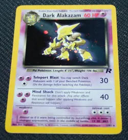 Dark Alakazam 1/82 Holo Rare Team Rocket 2000 - Pokemon Card TCG (NM) - Image 3