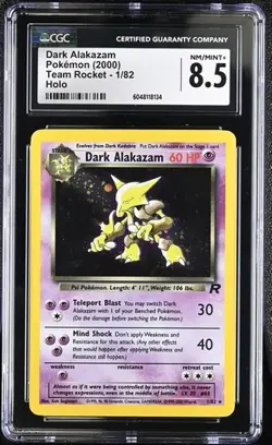 Dark Alakazam Holo CGC 8.5 NM/MINT+ Pokemon (2000) Team Rocket Unlimited #1/82 - Image 1