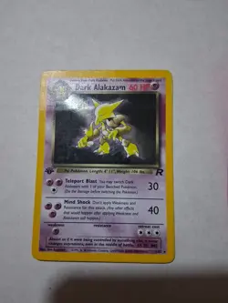 2000 Pokemon Dark Alakazam Holo Rare 1st Edition Team Rocket 1/82 MP/HP - Image 1