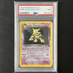 Pokemon – Team Rocket – Dark Alakazam Holo - 2000 - 1/82 - PSA 9 – Mint - Image 1