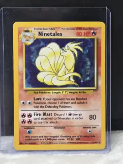 Pokemon TCG Ninetales Holo Rare Unlimited 12/102 Card LP Vintage - Image 1