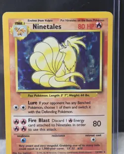 Pokemon TCG Ninetales Holo Rare Unlimited 12/102 Card LP Vintage - Image 3