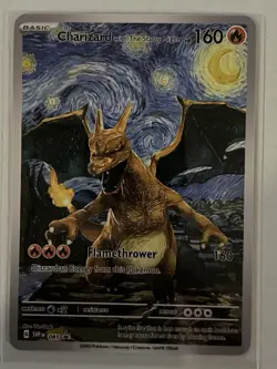 Starry Night Charizard Pokemon x Van Gogh Black Star Promo ACG Art Card Fan Art - Image 1