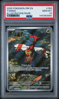 2025 Pokemon Destined Rivals #183 Yanma Illustration Rare PSA 10 Gem Mint Card - Image 1