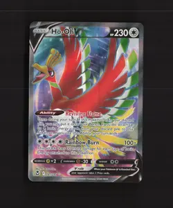 Ho-Oh V 187/195 Silver Tempest Full Art Ultra Rare Holo Pokemon Card NM - Image 1