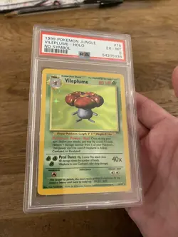 Pokemon TCG 1999 Vileplume Holo, No Symbol Jungle Card 15/64 Unlimited PSA 6 - Image 5