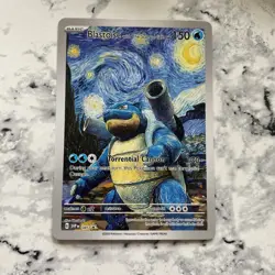 Pokemon Blastois Starry Night Van Gogh Beautiful Moon ACG Star Trading Card Fan - Image 1