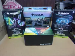 MTG FINAL FANTASY STARTER + (2) EDGE COMMANDER DECKS + LAND STATION BOX LOT - Image 1