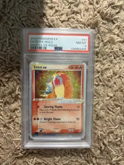 2004 POKEMON EX TEAM MAGMA VS TEAM AQUA #91 ENTEI EX-HOLO PSA 8 - Image 1