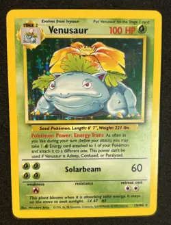 Pokemon TCG Venusaur 15/102 Base Set Holo Vintage 1999 WOTC Near Mint - Image 1