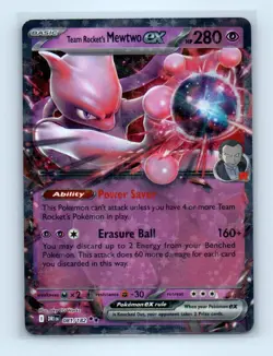 Pokemon tcg SV10: Destined Rivals Team Rocket's Mewtwo ex Near Mint or Better - Image 1