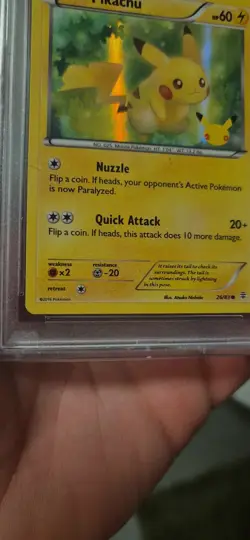 Pokemon Pikachu TCG 20th Anniversary Holo Foil ( Psa Graded 6) - Image 2