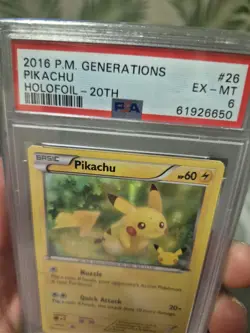 Pokemon Pikachu TCG 20th Anniversary Holo Foil ( Psa Graded 6) - Image 3