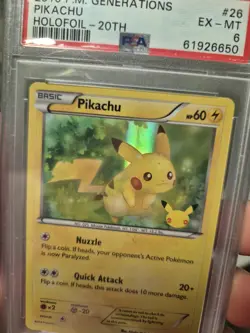 Pokemon Pikachu TCG 20th Anniversary Holo Foil ( Psa Graded 6) - Image 4
