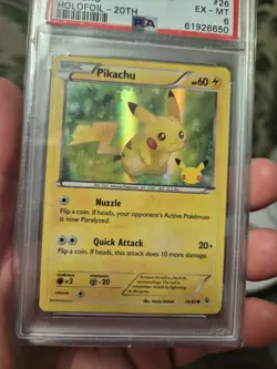Pokemon Pikachu TCG 20th Anniversary Holo Foil ( Psa Graded 6) - Image 5