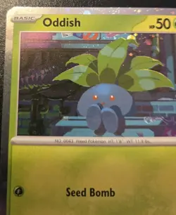 Oddish 001/094 Cosmos Holo Common Promo Phantasmal Flames Pokemon TCG - Image 2