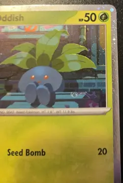 Oddish 001/094 Cosmos Holo Common Promo Phantasmal Flames Pokemon TCG - Image 3