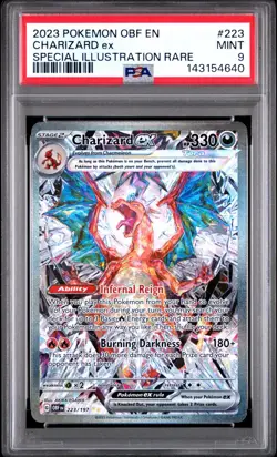 2023 Pokemon OBF en Obsidian Charizard EX Special Illustration Rare #223 PSA 9 - Image 1
