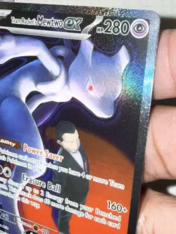 Very Clean Pokemon Team Rocket's Mewtwo EX Special Illustration Rare 281/217 - Image 1