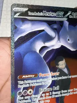 Very Clean Pokemon Team Rocket's Mewtwo EX Special Illustration Rare 281/217 - Image 3