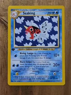 1st Edition Seaking NEAR MINT - 37/64 Neo Revelation 2001 - WOTC Pokemon TCG - Image 2