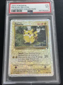 Legendary Collection Pikachu Reverse Foil 86/110 2002 Pokemon PSA 7 Low Pop. - Image 1
