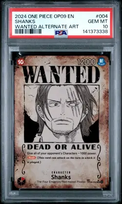 2024 ONE PIECE OP09-EMPERORS IN THE NEW WORLD WANTED ALTERNATE ART SHANKS PSA 10 - Image 1