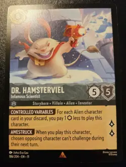 Dr. Hamsterviel - Infamous Scientist 186/204 Rare Winterspell Disney Lorcana TCG - Image 1