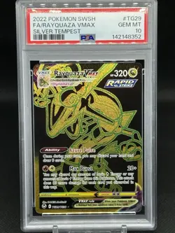 2022 POKEMON SWORD & SHIELD SILVER TEMPEST #TG29 FULL ART/RAYQUAZA VMAX PSA 10 - Image 1