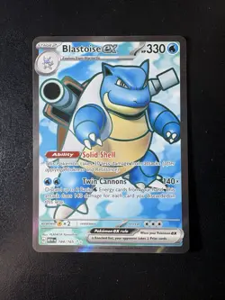 Blastoise ex 184/165 Scarlet & Violet 151 Ultra Rare Full Art Pokemon Card New - Image 1