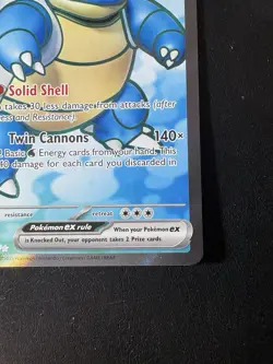 Blastoise ex 184/165 Scarlet & Violet 151 Ultra Rare Full Art Pokemon Card New - Image 4