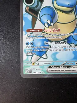 Blastoise ex 184/165 Scarlet & Violet 151 Ultra Rare Full Art Pokemon Card New - Image 5