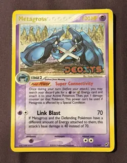 Pokemon Metagross Deoxys Reverse Holo Rare 11/107 EX 2005 100HP Card - Image 1