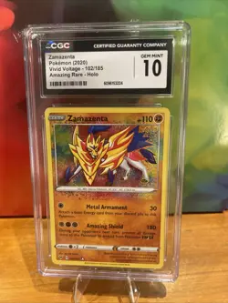 ✨✨ CGC 10 Zamazenta 2020 Vivid Voltage 102/185 Amazing Rare Pokemon Card - Image 1