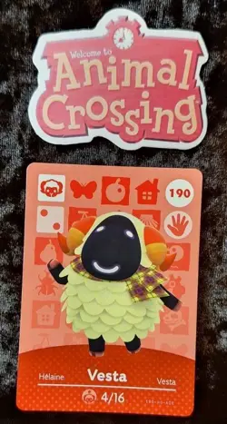 Animal Crossing Nintendo Amiibo Card Vesta #190 Card Stock Authentic - Image 1