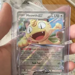 Pokemon Meowth EX Full Art Holo Card 170 HP Basic Cat Pokemon TCG - Image 1